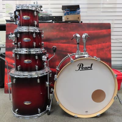 Pearl Decade Maple 7 Piece Shell Pack Gloss Lacquer Over Deep Red