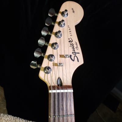 2008 Squire SSH Stratocaster, Black Fat Strat, Restored and Upgraded with Hardshell Case image 5