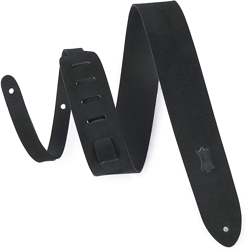 Levy's Leathers 2" Suede Leather Guitar strap; Black (M12OH-V2-BLK) image 1