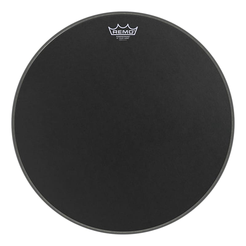Remo 20" Powerstroke P3 Black Suede Bass Drumhead image 1