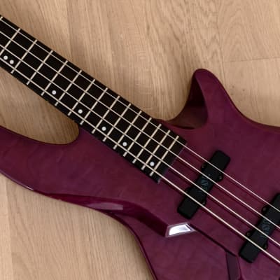 1980s ESP Horizon Custom Neck Through Vintage Bass Guitar Purple image 7