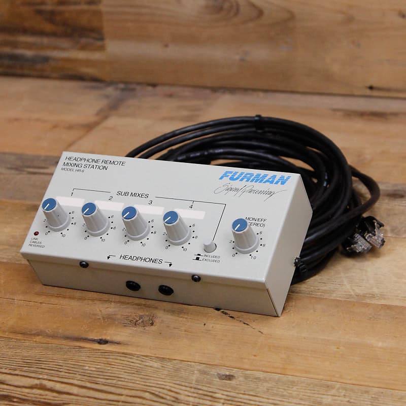 Furman HR6 Mixer Personal Headphone Mixer w/ Cables HR6 Reverb