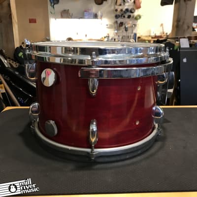 Gretsch Stop Sign Badge Drum Kit (1972-1979) 12", 13", 14", 18" Berry Red Stain with Humes and Berg Fibre Cases for 12,14, 18 image 5