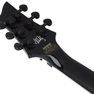 Schecter RavenDark V FR Abbath Signature Gloss Black with Silver Pinstripes image 8