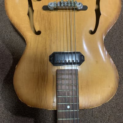 United Franz Melita Archtop Electric Guitar 1950’s - Natural image 2