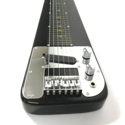 Haze HSLT1930MBK Lap steeL with stand, glass Tone Bar, tuner, extra string and picks image 5