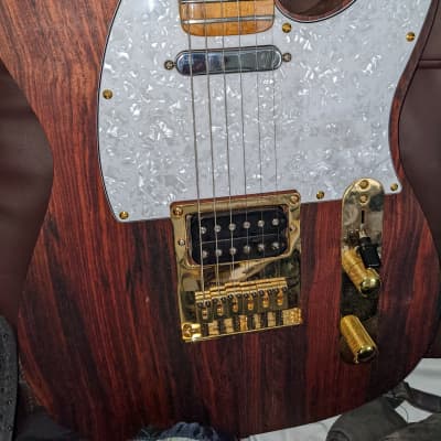 2022 custom made t-style guitar w. Indian rosewood body, roasted maple neck, boutique pickups image 3