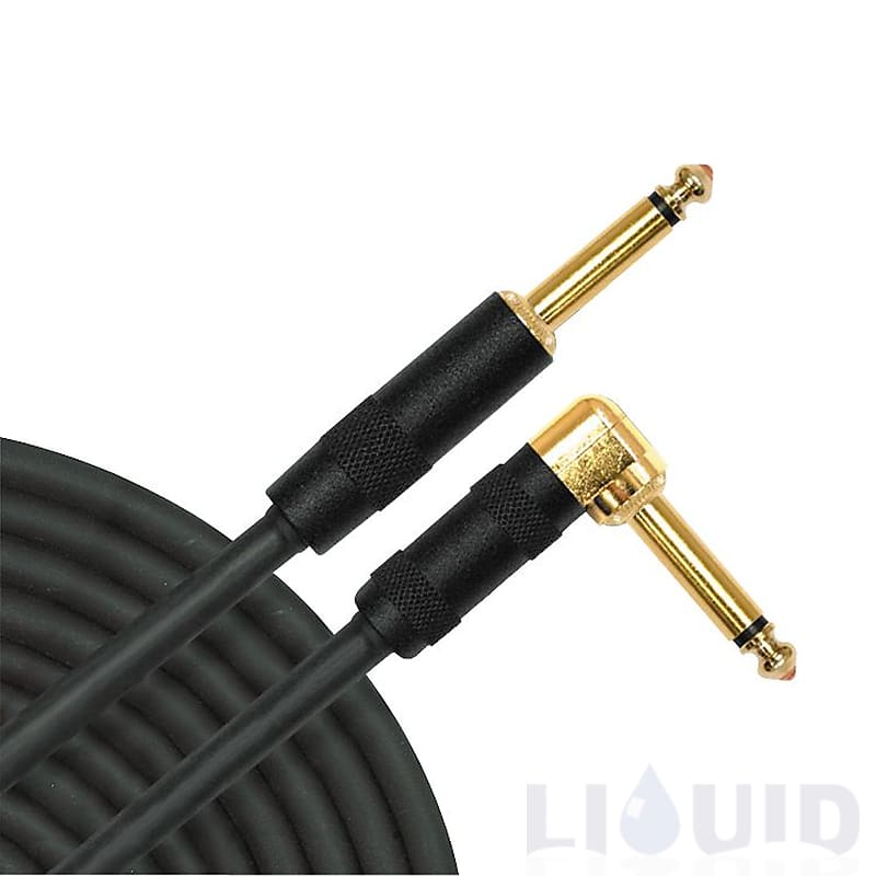 Mogami Gold INSTRUMENT-06R Guitar Instrument Cable, 1/4" TS Male Plugs, Gold Contacts, Right Angle and Straight Connectors, 6 Foot image 1