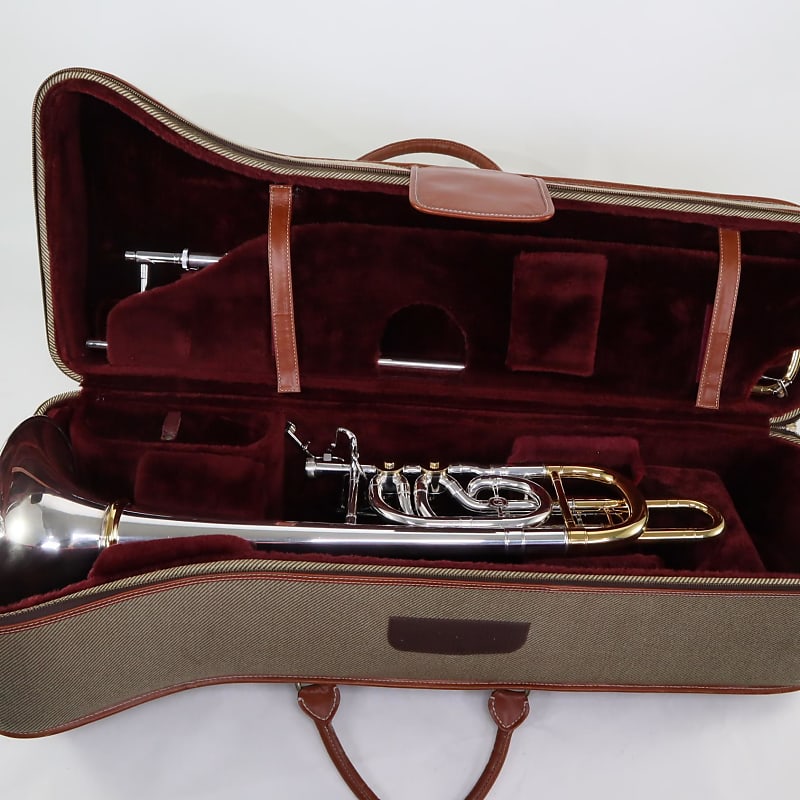 Holton Model TR281 Professional Bass Trombone in Silver Plate Reverb