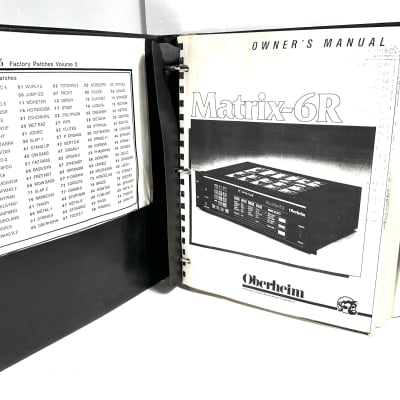 Oberheim Matrix-6R original vintage user manual operations Matrix 6 1980s - Black image 2