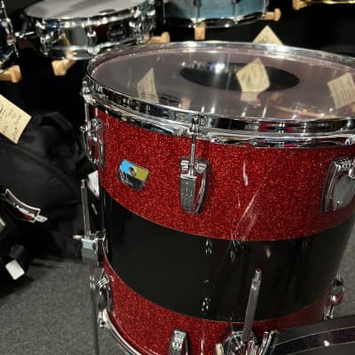 Ludwig 50th Anniversary Vistalite Pro Beat 24/16/13" Drum Set Kit in Red Sparkle/Smoke/Red Sparkle from NAMM image 5