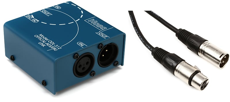 Hosa ODL-312 S/PDIF Optical to AES/EBU Digital Audio Interface  Bundle with Hosa EBU-005 AES/EBU Cable - 5 foot image 1