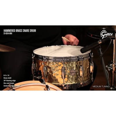 Gretsch Full Range Hammered Brass Snare Drum 14x6.5 image 2