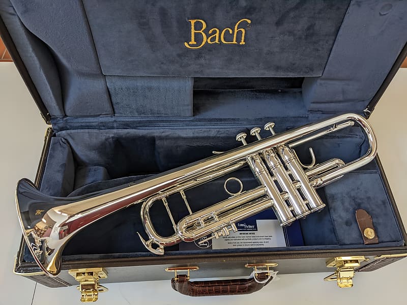 New Bach 180S-43 Silver Plated Professional Bb Trumpet; with Case, Mouthpiece image 1