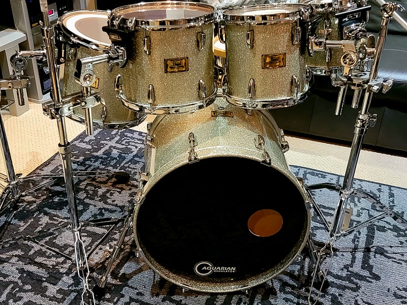 Pearl Masters Custom Maple MMX Drum Set 1996 Silver Sparkle