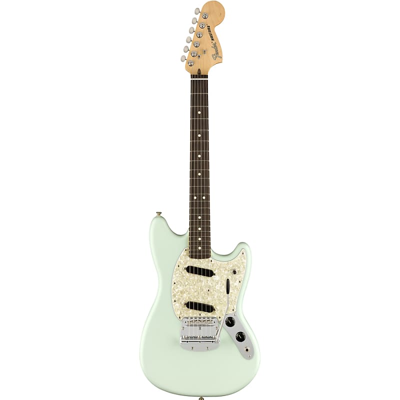 Fender American Performer Mustang Guitar w/ Gig Bag - Satin Sonic Blue image 1