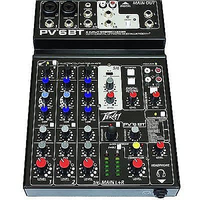 Peavey PV 6 BT Stereo Live Sound Audio Mixer with Bluetooth image 1
