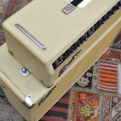 1963 Fender Bandmaster Head and Cabinet Blonde 2x12 Original Vintage Tube Guitar Amp + Covers/ Ftsw image 12