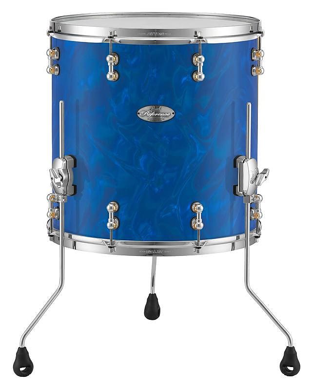 Pearl Music City Custom Reference Pure Series 14"x14" Floor Tom BLUE SATIN MOIRE RFP1414F/C721 image 1