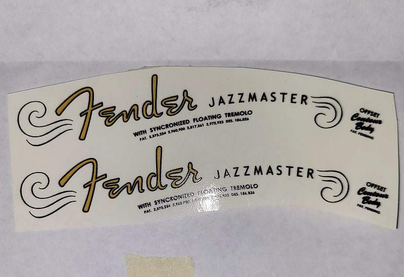 Fender Jazzmaster "waterside" headstock decal Reverb