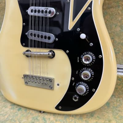 Vintage 1967 Baldwin Burns Double Six White 12 String Electric Guitar Case 1960s image 6