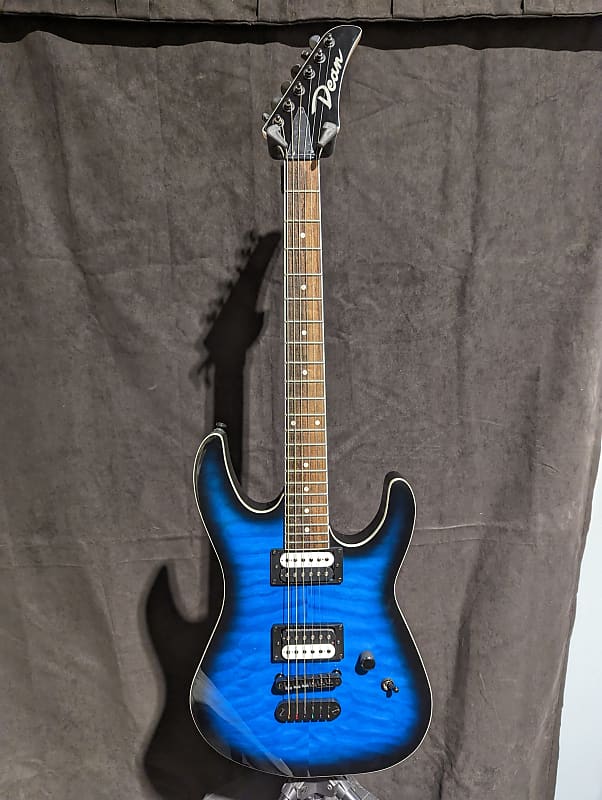 Dean MD X Quilt Maple Trans Blue Burst Electric Guitar image 1