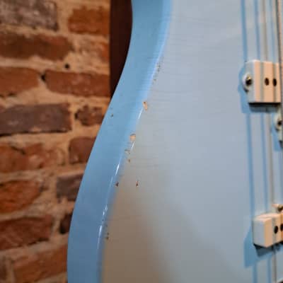 Mario Guitars Serpentine Bass w/ Gig Bag (2023 - Sonic Blue Relic) image 14