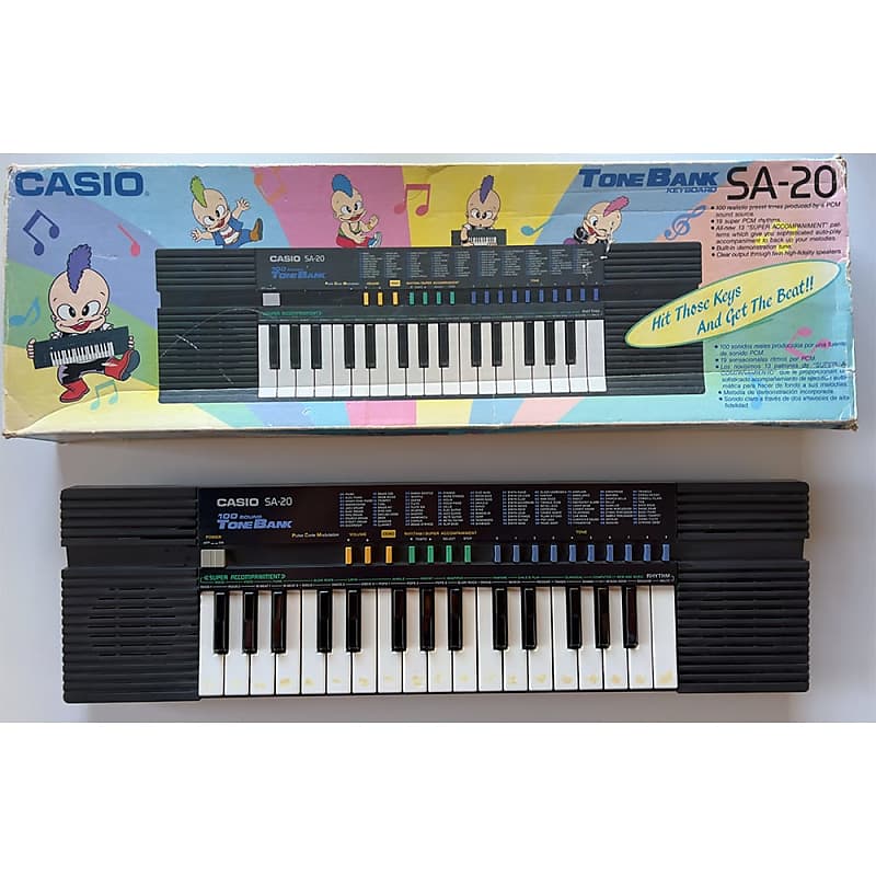 Casio SA-20 Tonebank 1980's Black, vintage synth, keyboard, circuit bending image 1