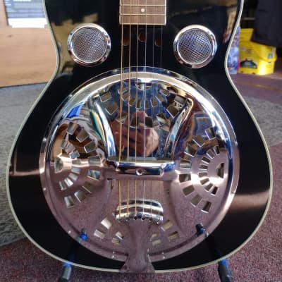 Morgan Monroe MSQ-100-BK Black Voodoo Square Neck Resonator Guitar W/Original Hard Case * FREE SHIPPING * image 2