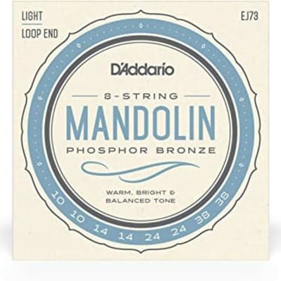 D'Addario EJ73 Phosphor Bronze Loop End Mandolin String Light Gauge image 1
