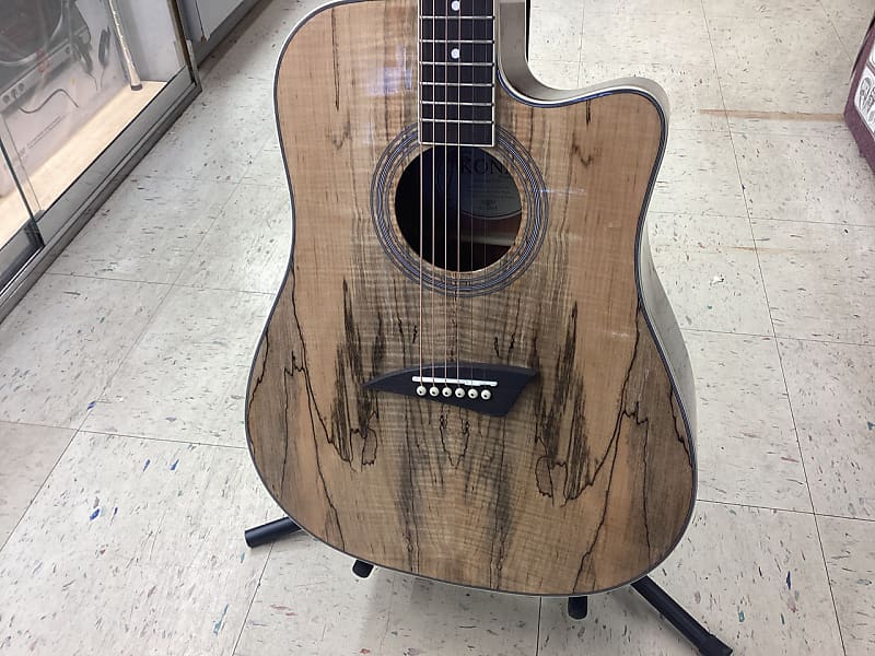 Kona K1ESPLT spalted maple dreadnought acoustic guitar | Reverb