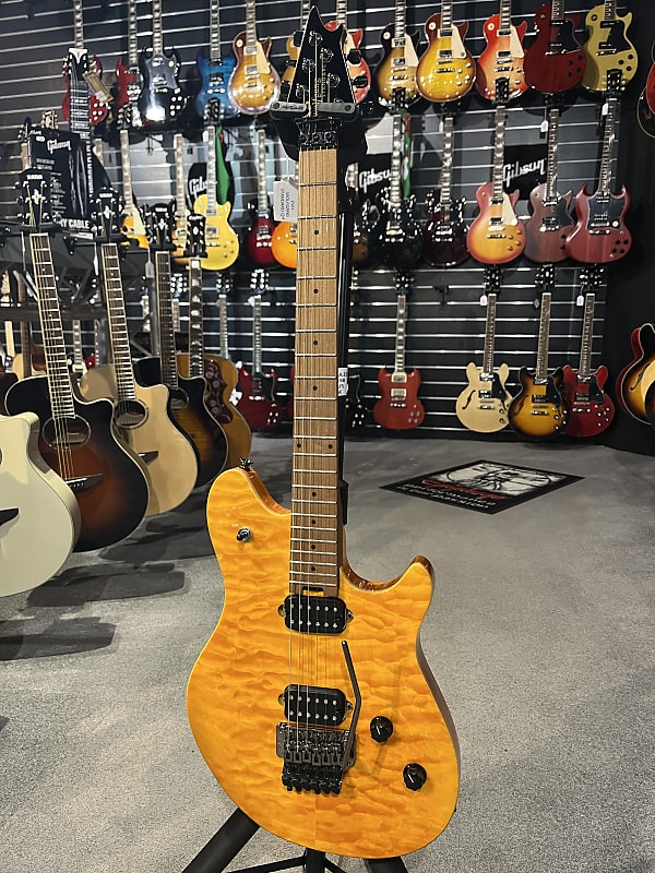 EVH Wolfgang WG Standard QM with Baked Maple Fretboard 2020 - Present - Transparent Amber image 1