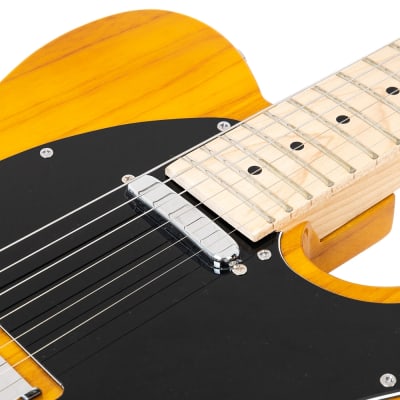 Glarry Transparent Yellow GTL Maple Fingerboard Electric Guitar image 4