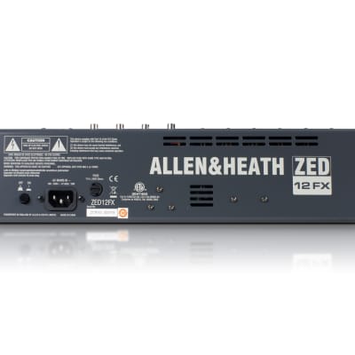 Allen & Heath AH-ZED12FX 6 Mic Line + 3 Stereo, 4 aux sends, 3 band swept mid EQ., 24 bit effects with 16 presets, 2 x 2 USB I/O, 100mm Faders image 3