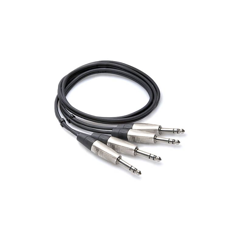 Hosa HSS-005X2 Pro Interconnect Cable Dual REAN 1/4in TRS - TRS - 5 Ft. image 1