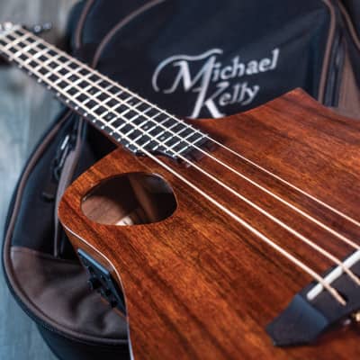 Michael Kelly MKSBSKGOFR Sojourn Port Gloss Koa 4-String Travel Acoustic-Electric Bass Guitar w/Bag image 6