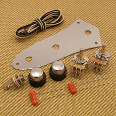 SKB-KIT Stack Knob Control Assembly Kit for Fender '62 J Jazz Bass  Chrome Control Plate