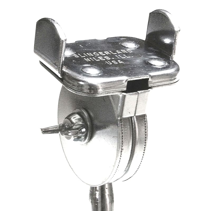 Slingerland Double Tom Arm Holder, Clip Style, Round Tube - 1960s / INSPECTED & TESTED / NO SLIPPING image 1