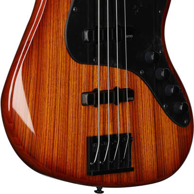 Schecter J-4 Exotic Electric Bass, Faded Vintage Sunburst image 4