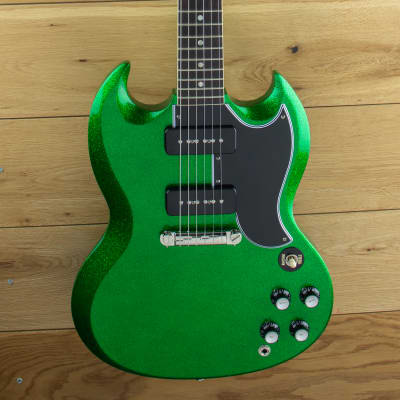 Gibson Custom 1963 SG Special Reissue Lightning Bar Gloss Green Sparkle 500683 image 3