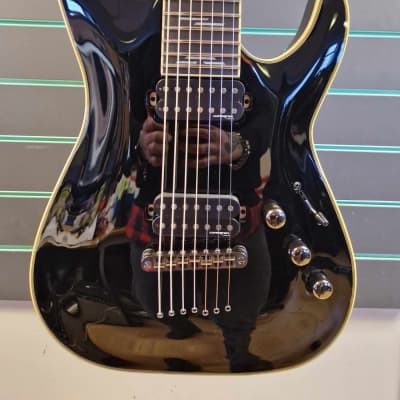 Schecter C-7 BlackJack Gloss Black 2020 Electric Guitar image 3