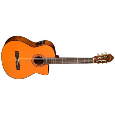 Washburn C5CE Classical Cutaway Acoustic Electric Guitar, Natural image 3