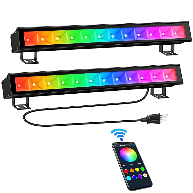 2 Pack Stage Lights App Control - 45W Rgbcw Wash Light Bars | Reverb