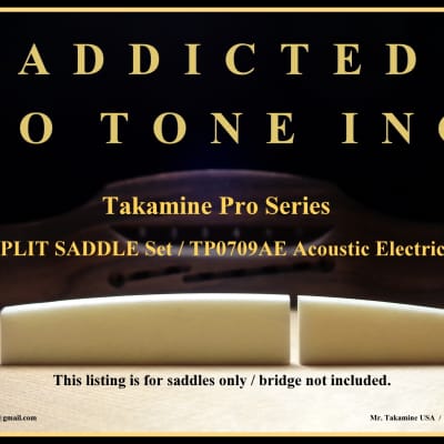 Takamine Pro Series SPLIT SADDLE / Genuine OEM Part / uncut BONE / # TP0709AE image 2