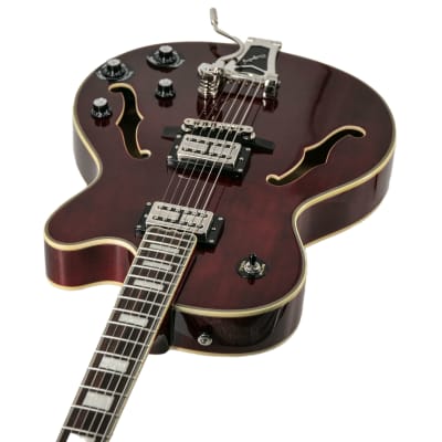 Epiphone Emperor Swingster Hollowbody Electric Guitar, RW FB, Wine Red (NOS), 18012302994 image 2