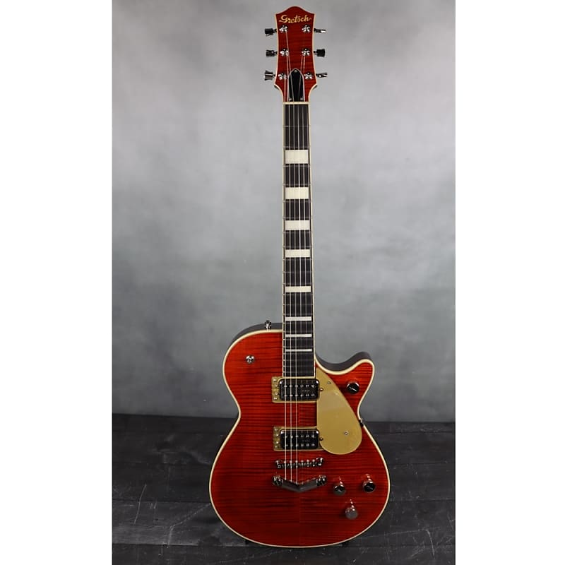 Gretsch G6228FM Players Edition Jet BT with V-Stoptail and Flame Maple, Ebony Fingerboard, Bourbon Stain Electric Guitar image 1