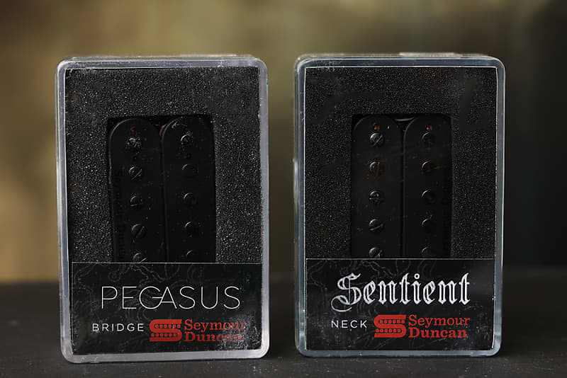 Seymour Duncan Pegasus & Sentient 6 String Guitar Humbucker Pickup Set Black image 1