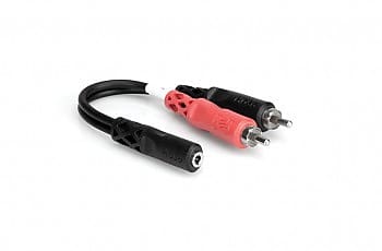 Hosa YMR-197  -  3.5mm (1/8") Stereo (AUX) TRSF to Dual RCA Adapter image 1