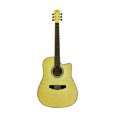 J&D Acoustic Electric Guitar, Quilted Maple Top, Back & Sides, Gloss Finish, by CNZ Audio for sale