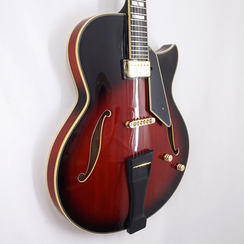 Conti Thinline Jazz Guitar [Peerless 'Equity Model' 2015] Deep Red Burst + Deluxe Mono Gig Bag image 1